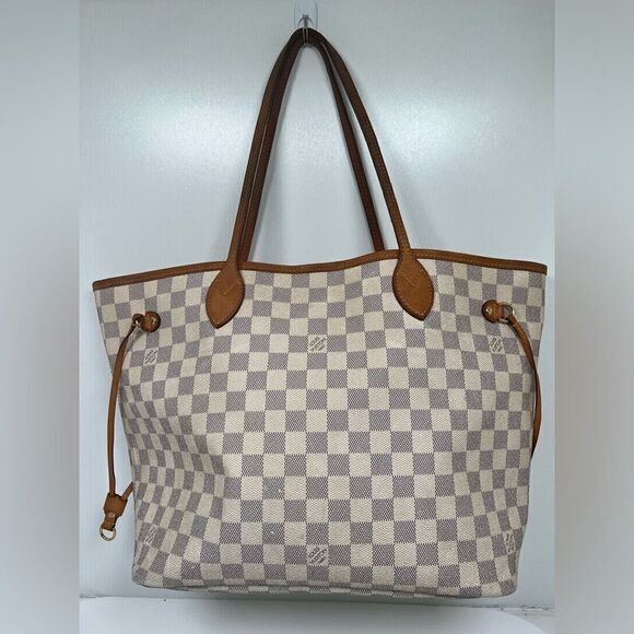Authentic Louis Vuitton Damier Azur Neverfull MM Tote Bag - Picture 1 of 15